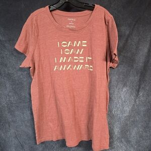 Torrid Women's Rust Tee with Gold Text